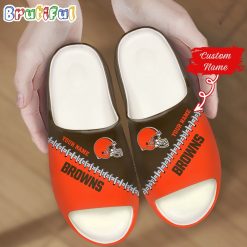 NFL Cleveland Browns Custom Name Special Edition Comfort Slippers