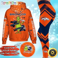 NFL Denver Broncos Custom Name Christmas Edition Hoodie Leggings Set
