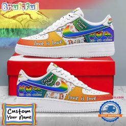 NFL Denver Broncos Custom Name Pride Edition Air Force 1 Sneakers