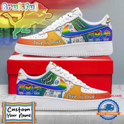 NFL Detroit Lions Custom Name Pride Edition Air Force 1 Sneakers