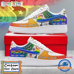 NFL Houston Texans Custom Name Pride Edition Air Force 1 Sneakers