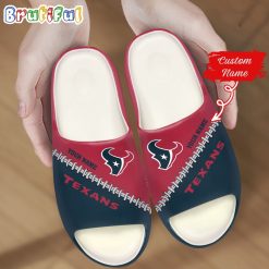 NFL Houston Texans Custom Name Special Edition Comfort Slippers
