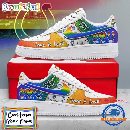 NFL Indianapolis Colts Custom Name Pride Edition Air Force 1 Sneakers