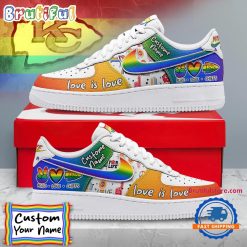 NFL Kansas City Chiefs Custom Name Pride Edition Air Force 1 Sneakers