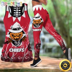 NFL Kansas City Chiefs Pumpkin Halloween Hollow Tank Top and Leggings