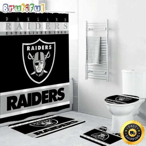 NFL Las Vegas Raiders Special Edition Shower Curtain and Rugs