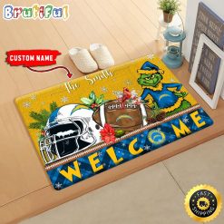 NFL Los Angeles Chargers Custom Name Grinch Christmas Edition Rubber Doormat