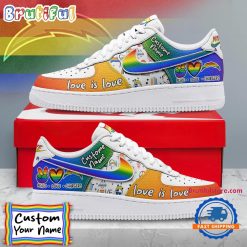NFL Los Angeles Chargers Custom Name Pride Edition Air Force 1 Sneakers