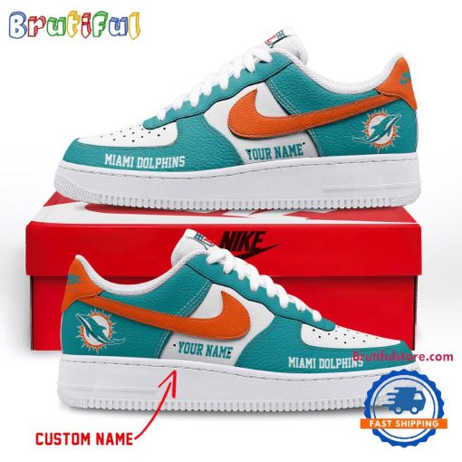 NFL Miami Dolphins Custom Name Limited Edition Air Force 1 Sneakers