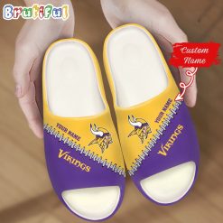 NFL Minnesota Vikings Custom Name Special Edition Comfort Slippers