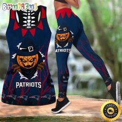 NFL New England Patriots Pumpkin Halloween Hollow Tank Top and Leggings