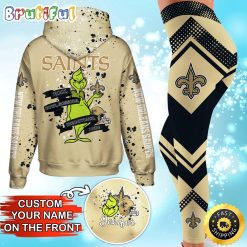 NFL New Orleans Saints Custom Name Christmas Edition Hoodie Leggings Set