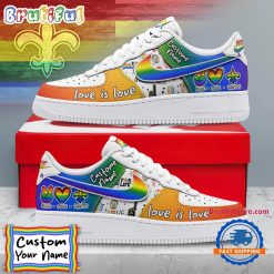 NFL New Orleans Saints Custom Name Pride Edition Air Force 1 Sneakers