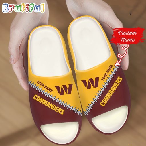 NFL Washington Commanders Custom Name Special Edition Comfort Slippers