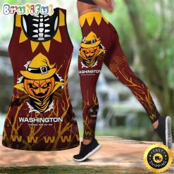 NFL Washington Commanders Pumpkin Halloween Hollow Tank Top and Leggings