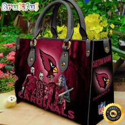 NFL Arizona Cardinals Custom Name Halloween Edition Leather Hand Bag