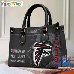 NFL Atlanta Falcons Custom Name Gift For Fans Leather Hand Bag