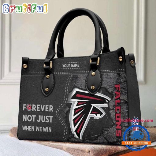 NFL Atlanta Falcons Custom Name Gift For Fans Leather Hand Bag