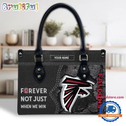 NFL Atlanta Falcons Custom Name Gift For Fans Leather Hand Bag
