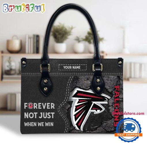 NFL Atlanta Falcons Custom Name Gift For Fans Leather Hand Bag
