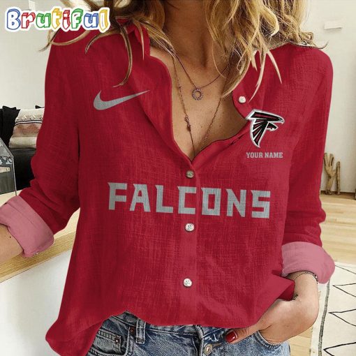 NFL Atlanta Falcons Custom Name New Edition Casual Shirt for Women