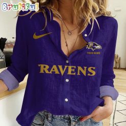 NFL Baltimore Ravens Custom Name New Edition Casual Shirt for Women