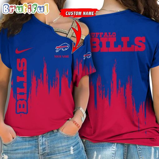 NFL Buffalo Bills Custom Name Limited Edition One Shoulder T-Shirt