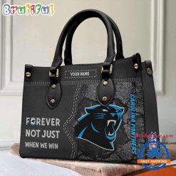 NFL Carolina Panthers Custom Name Gift For Fans Leather Hand Bag