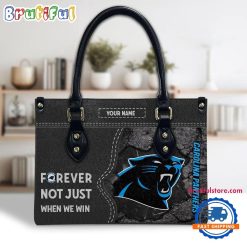 NFL Carolina Panthers Custom Name Gift For Fans Leather Hand Bag