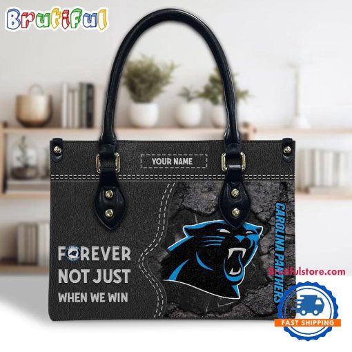 NFL Carolina Panthers Custom Name Gift For Fans Leather Hand Bag