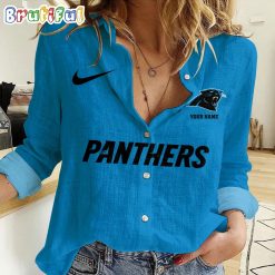 NFL Carolina Panthers Custom Name New Edition Casual Shirt for Women