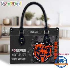 NFL Chicago Bears Custom Name Gift For Fans Leather Hand Bag