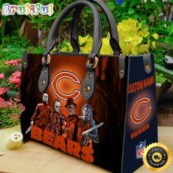 NFL Chicago Bears Custom Name Halloween Edition Leather Hand Bag