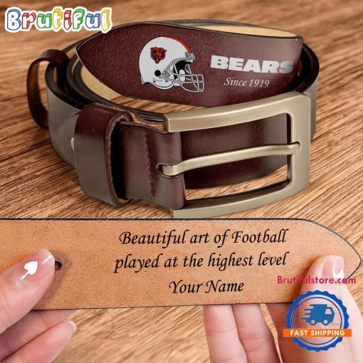NFL Chicago Bears Custom Name Leather Belt