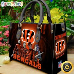 NFL Cincinnati Bengals Custom Name Halloween Edition Leather Hand Bag