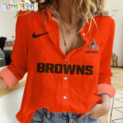 NFL Cleveland Browns Custom Name New Edition Casual Shirt for Women