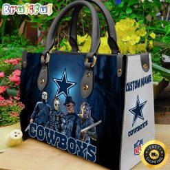 NFL Dallas Cowboys Custom Name Halloween Edition Leather Hand Bag