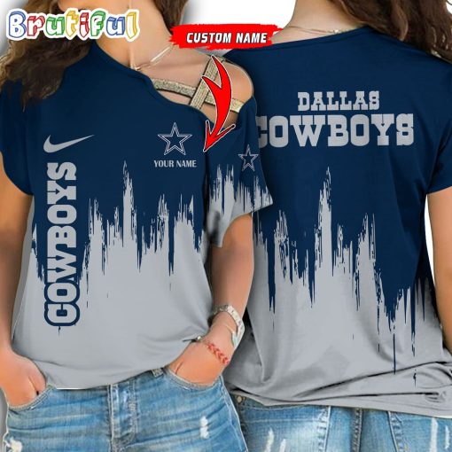 NFL Dallas Cowboys Custom Name Limited Edition One Shoulder T-Shirt