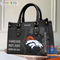 NFL Denver Broncos Custom Name Gift For Fans Leather Hand Bag