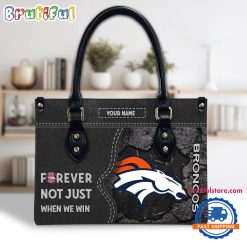 NFL Denver Broncos Custom Name Gift For Fans Leather Hand Bag