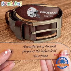 NFL Denver Broncos Custom Name Leather Belt