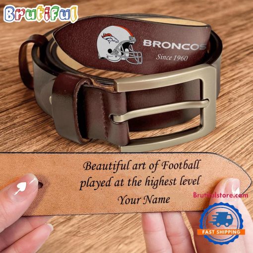 NFL Denver Broncos Custom Name Leather Belt