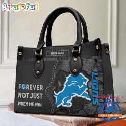 NFL Detroit Lions Custom Name Gift For Fans Leather Hand Bag