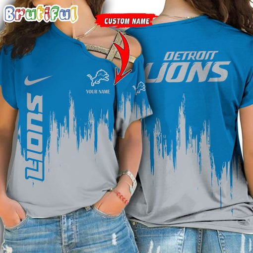 NFL Detroit Lions Custom Name Limited Edition One Shoulder T-Shirt