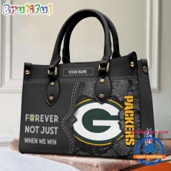 NFL Green Bay Packers Custom Name Gift For Fans Leather Hand Bag