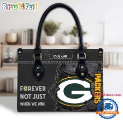 NFL Green Bay Packers Custom Name Gift For Fans Leather Hand Bag