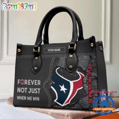 NFL Houston Texans Custom Name Gift For Fans Leather Hand Bag