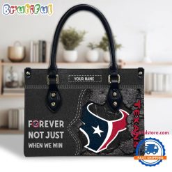 NFL Houston Texans Custom Name Gift For Fans Leather Hand Bag