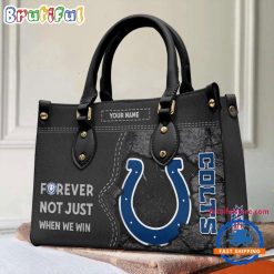 NFL Indianapolis Colts Custom Name Gift For Fans Leather Hand Bag