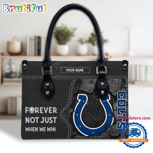 NFL Indianapolis Colts Custom Name Gift For Fans Leather Hand Bag